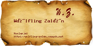Wölfling Zalán névjegykártya